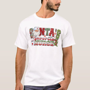 Santa's Favourite Nurse, Merry Nurse, Nurse Christ T-Shirt