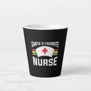 Santa's Favourite Nurse - Nurse Cap Latte Mug