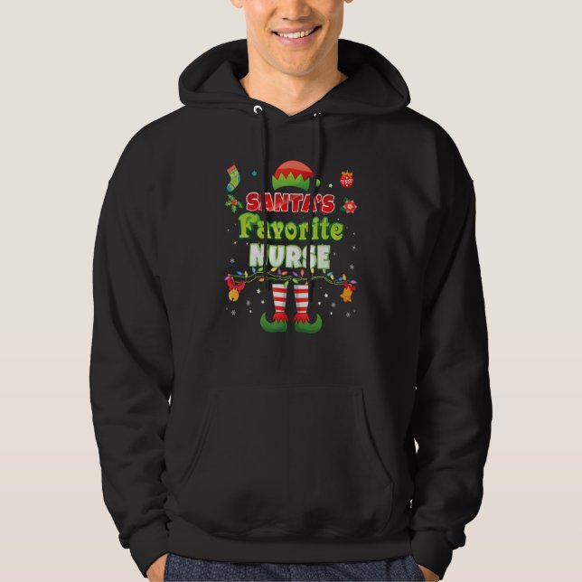 Santa's Favourite Nurse Santa Elf Ugly Sweater Chr (Front)