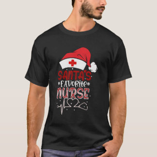 Santa'S Favourite Nurse Santa Nursing T-Shirt