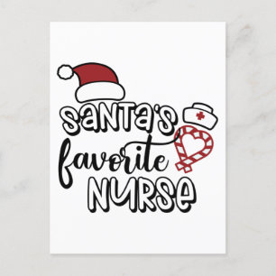 Santa's Favourite Nurse Thankful Christmas Season Postcard