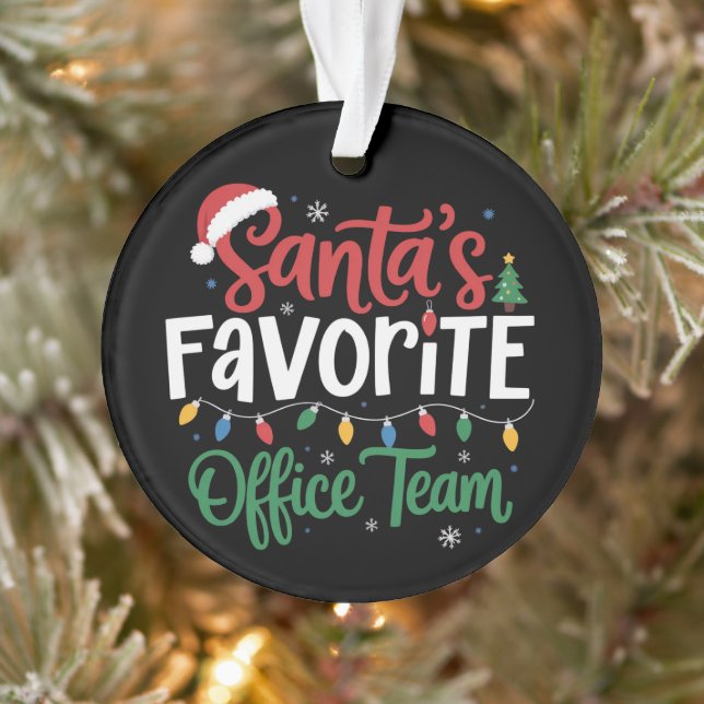 Santa's Favourite Office Team Christmas Funny Work Ornament (Tree)