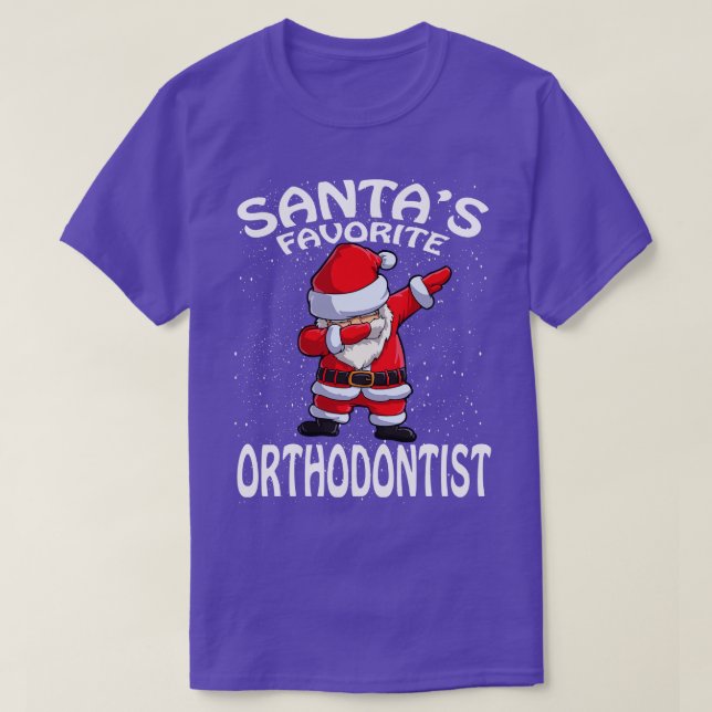 Santas Favourite Orthodontist Christmas T-Shirt (Design Front)