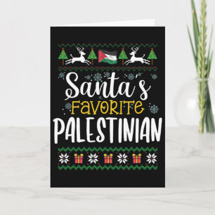 Santa's Favourite Palestinian Ugly Christmas Sweat Card