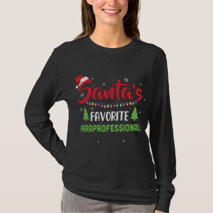 Santa's Favourite Paraprofessional Funny Christmas T-Shirt