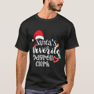 Santa's Favourite Payroll Clerk Christmas Lights S T-Shirt