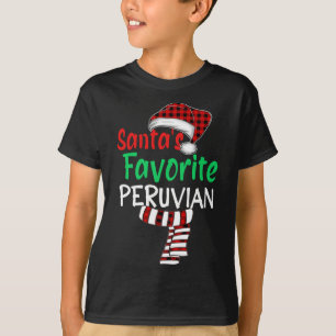 Santa's Favourite Peruvian Christmas Santa Red Pla T-Shirt