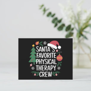 Santa's Favourite Physical Therapy Crew Christmas Holiday Postcard