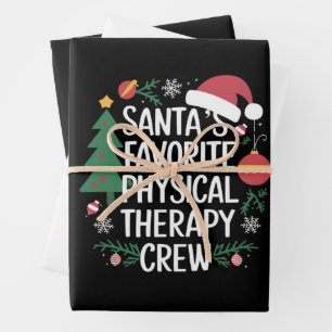 Santa's Favourite Physical Therapy Crew Christmas Wrapping Paper Sheet