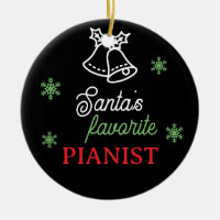 Santa's Favourite Pianist Photo Piano Key Black