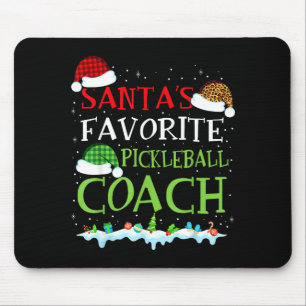 Santa's favourite pickleball coach fun christmas mouse mat