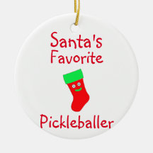 Santa's Favourite Pickleballer Ornament