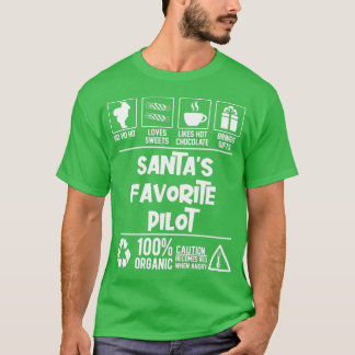Santas Favourite Pilot Christmas HO HO T-Shirt