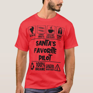 Santas Favourite Pilot Christmas  T-Shirt