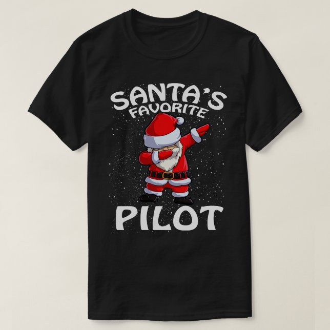 Santas Favourite Pilot Christmas T-Shirt (Design Front)