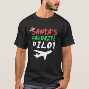 Santas Favourite Pilot Funny Christmas Santa Xmas  T-Shirt