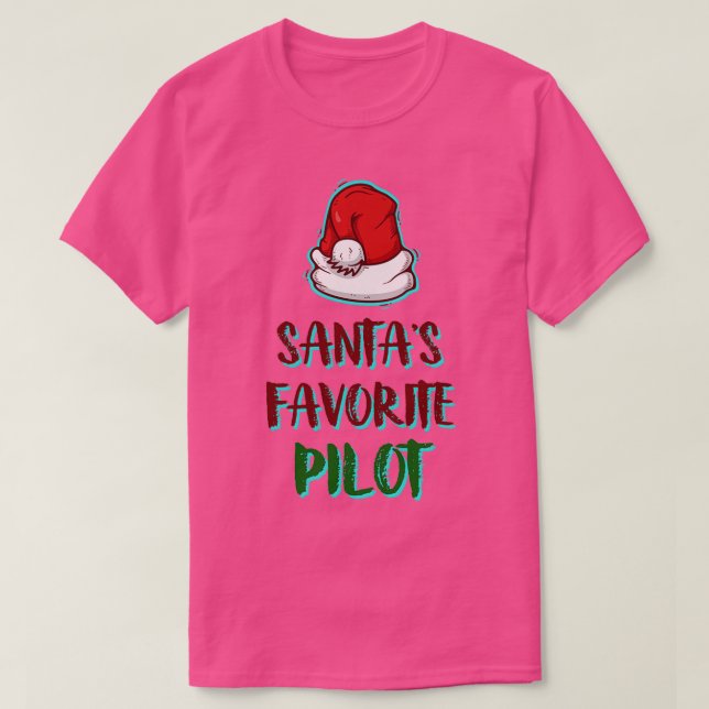Santas Favourite Pilot Funny Santa Claus Christmas T-Shirt (Design Front)