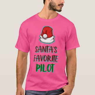 Santas Favourite Pilot Funny Santa Claus Christmas T-Shirt