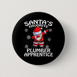 Santa's Favourite Plumber Apprentice Christmas 6 Cm Round Badge