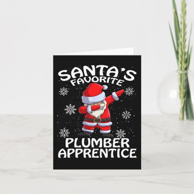 Santa's Favourite Plumber Apprentice Christmas  Card (Front)