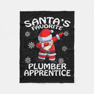 Santa's Favourite Plumber Apprentice Christmas  Fleece Blanket