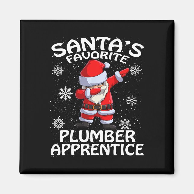 Santa's Favourite Plumber Apprentice Christmas  Magnet (Front)