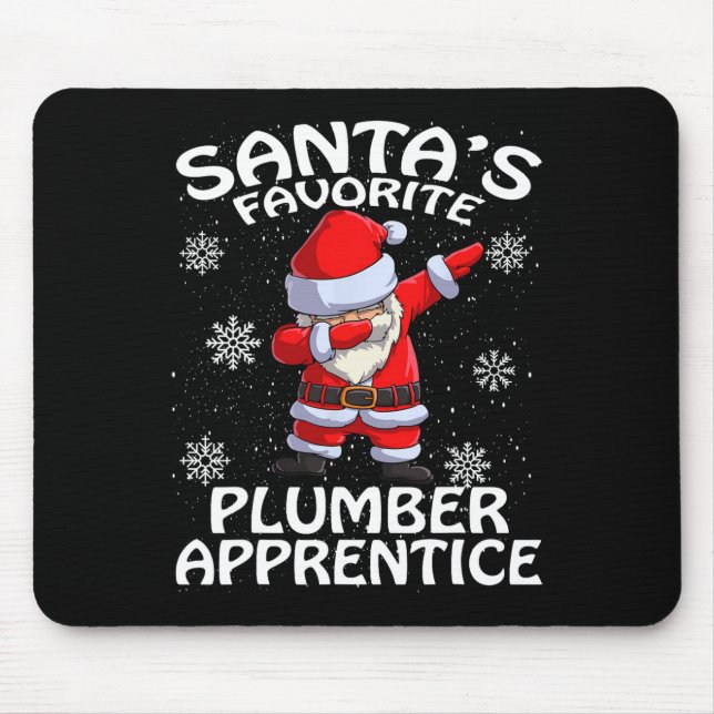 Santa's Favourite Plumber Apprentice Christmas  Mouse Mat (Front)