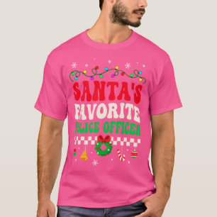 Santas Favourite Police Officer Retro Christmas T-Shirt