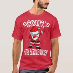 Santas Favourite Postal Service Worker Christmas T-Shirt
