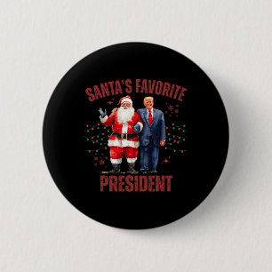 Santa's Favourite President Christmas Funny Trump 6 Cm Round Badge