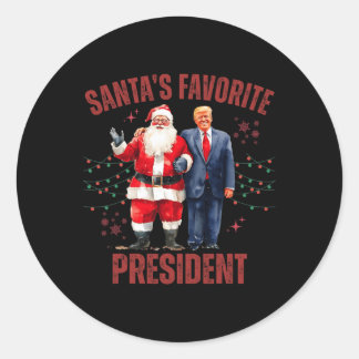 Santa's Favourite President Christmas Funny Trump  Classic Round Sticker