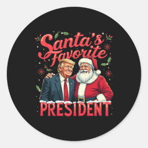 Santa's Favourite President Christmas Funny Trump Classic Round Sticker