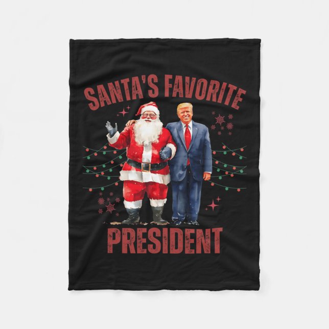 Santa's Favourite President Christmas Funny Trump  Fleece Blanket (Front)