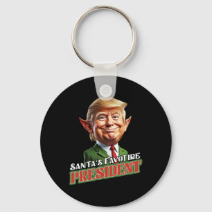 Santa's Favourite President Donald Trump Elf Chris Key Ring