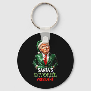 Santas Favourite President Funny Santa Trump 2024 Key Ring