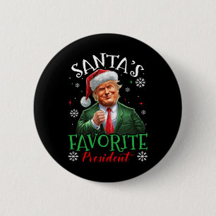 Santa's Favourite President Funny Trump Christmas 6 Cm Round Badge