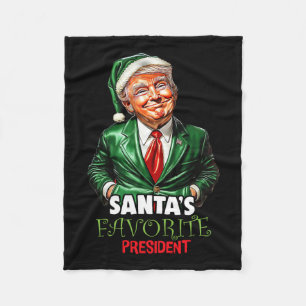 Santa's Favourite President Funny Trump Christmas  Fleece Blanket