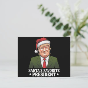 Santa's Favourite President Funny Trump Christmas Holiday Postcard