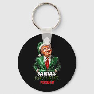 Santa's Favourite President Funny Trump Christmas Key Ring