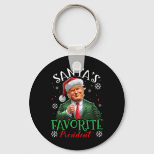 Santa's Favourite President Funny Trump Christmas Key Ring