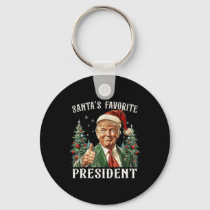 Santa's Favourite President Funny Trump Christmas Key Ring