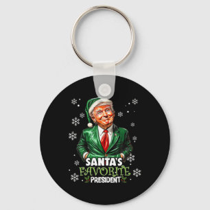 Santa's Favourite President Funny Trump Christmas Key Ring