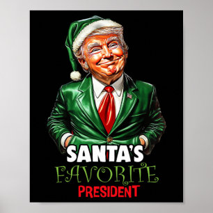 Santa's Favourite President Funny Trump Christmas Poster