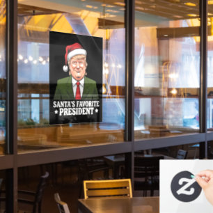 Santa's Favourite President Funny Trump Christmas Window Cling