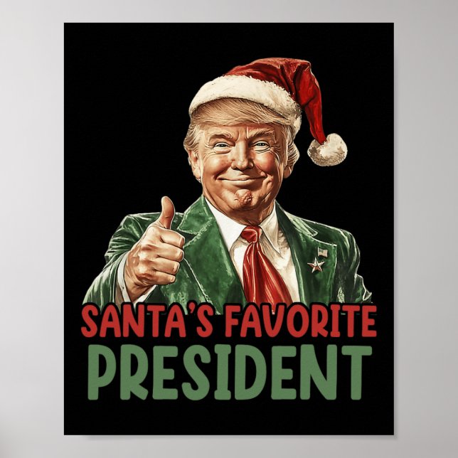 Santa's Favourite President Trump Christmas 2024  Poster (Front)