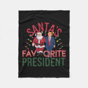 Santa's Favourite President Trump Christmas Fleece Blanket