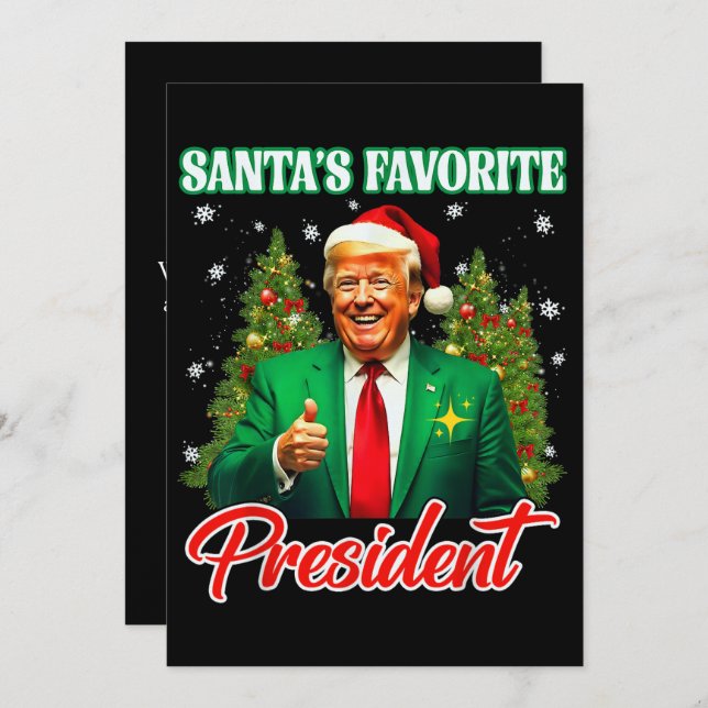 Santa's Favourite President | Trump Christmas Gift Holiday Card (Front/Back)