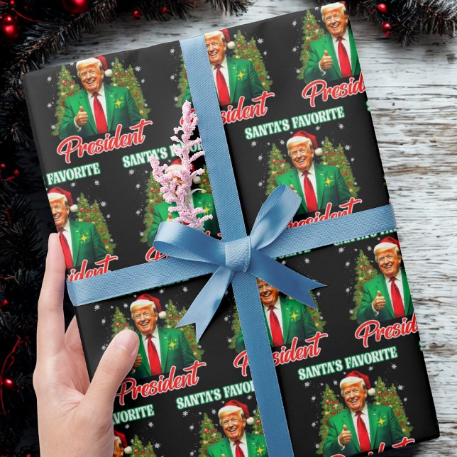 Santa's Favourite President | Trump Christmas Gift Wrapping Paper (Creator Uploaded)