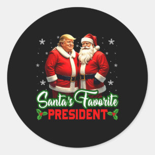 Santa's Favourite President Trump Make Christmas G Classic Round Sticker
