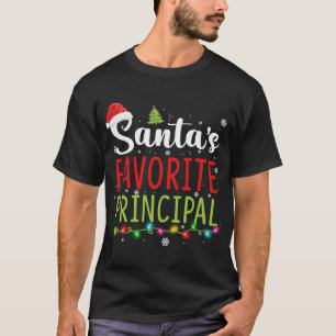 Santas Favourite Principal Christmas Pajama Santa T-Shirt